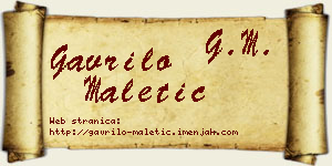 Gavrilo Maletić vizit kartica